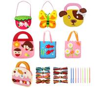 AYNKH 7 PCS Sewing Tools for Girls 5-10 Years Old, Amateur Knitting Felt,Easter Crafts, DIY Handmade-Sewing and Sewing Fun, Three Dimensional Cartoon Tote Bag,Kindergarten Creative Gifts(A)