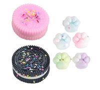 AYNKH 7Pcs Biscuit Stress Relief Toys Kits, Mini Cat Taba Squishy, Oreo Fufu Squishy, Cute Cat Paw Fidget Toy, Soft Cookie with Candy Crush Pinch Toy for Kids Adults Party Gift