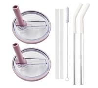 AYNKH 8PCS Couvercle étanche à Paille Gobelets de 40 oz,Compatible avec les Gobelets Stanley de 40 oz,Étanche à la Poussière et aux Fuites,Couvercle Facile à Nettoyer,Réutilisable,Cadeau（Light purple）