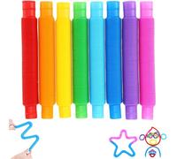 AYNKH 8Psc Large Pop Tubes，Stretchable Sensory Fidget Toys，Colourful Pop Tubes for Kids or Adults，Release Stress and Anxiety