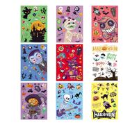 AYNKH 9 Sheets 165Pcs Halloween Window Stickers Double Sided, Halloween Window Stickers Reusable, Window Clings Decorations, Ghost, Bat, Spiders, Pumpkin, Witch Stickers, for Halloween Home Party