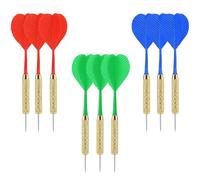 AYNKH 9PCS Integrated Darts Set,17.5g Competition Darts, Home Entertainment Dart, Bar, Stainless Steel Shaft, Needle All-in-One Dart, Needle Dartboard, Balloon,Flights (Red,Blue,Green)