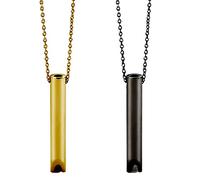 AYNKH Anxiety Relief Necklace 2PCS Stress Relief Mindful Breathing Necklace for Habit Breathing Exercises Titanium Steel Whistle Necklace for Men Women