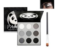 AYNKH Black Smoked Eyeshadow Palette, 9 Colors Matte and Glitter - Grey, Silver, White - High Gothic Pigmentation for Halloween and Makeup