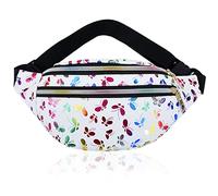 AYNKH Butterfly Waist Bag for Women, Fashion Waterproof Fanny Pack Colorful Shiny Belt Bag for Travel Party Sports Running Hiking Daily Use