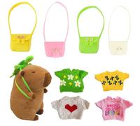 AYNKH Capybara Dress-Up Toy, 23 cm Capybara Plush, Adorable Capybara Stuffed Animal with 4 Outfits & Matching Mini Bags (Green, Blue, Red, Yellow), Interactive Play Set for Bedroom Home Decor
