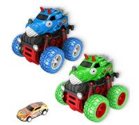 AYNKH Car Toys for 2 3 4 5 Year Old Boy， Kids Dinosaur Monster Truck，Boys Girls Pull Back Friction Inertia Vehicles Birthday Gifts 3PCS（Random small car）
