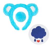 AYNKH Carnival Bear Costume, Bear Ears Headband Tail Cloud Sticker, Sister Friends Group Unify Outfit Accessory for Festival Activities, Fashion Rainbow Costumes Halloween Motto Party