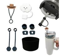 AYNKH Cup Accessories Set for Stanley Cup, Includs 2 Pcs Cup Straw Cover for 9-10mm Straw, 6 Pcs Silicone Spill Proof Stopper, 1 Pc Silicone Bottom Cover, Travel Cup Accessories