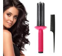 AYNKH Curling Roll Comb Tail Comb, Hairstyling Tools Curl Brush, Define Styling Brush for Curly Hair, Wave Air Wrap Hair Styler, Anti-Slip Hot Tools Curling Iron for Women Home Travel Dating