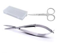 AYNKH Cuticle Scissors Extra Fine Curved Professional Precise Pointed Tip Grooming kit for Eyebrow,Eyelash,Trim Nail,Skin,Finger Toe Care Blade Stainless Steel Beauty Scissors,Manicure Pedicure,Nose