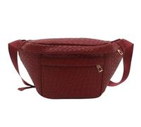 AYNKH Fashion Bum Bag Woven Pack with Adjustable Strap, Smooth Zip Large Compartments Leather Bag, Waterproof Stylish Travel Lightweight Waist Bag for Running Jogging Party Carnival