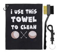AYNKH Funny Golf Towel,Balls Clean Towels,Golf Club Brush & Microfibe Towel Kit,Clean Golf Balls Fun Golf Accessories With Clip,Waffle Pattern Golf Cleaning Tool,Golf Cleaniner Set Golf Gifts for Men