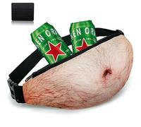AYNKH Funny Waist Bag for Men Husband Dad Friends with A Card Holder, Novelty Gift Realistic Beer Belly Three-Dimensional Shape for Christmas Halloween Birthday Anniversary