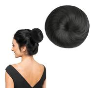 AYNKH Hair Bun, Donut Style, Artificial Round Wig for Ballet Lady Girl, Black