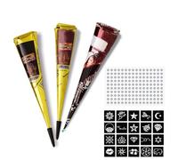 AYNKH Henna Tattoo Temporary Tattoos Natural Tattoo, Paste Cone for Body and Face, Professional Temporary Art Tattoo Creams with Stencils, Multi Patterns