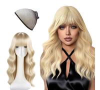 AYNKH Long Wave Blonde Wig for Women,27 Inch Long Curly Wig,Honey Blonde Wig,Synthetic Hair for Fancy Dress, Cosplay Party, Daily Use,Light Blonde, Fashion,Mapofbeauty