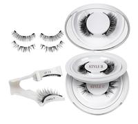 AYNKH Magnetic Eyelashes with Applicator, 2 Pairs Reusable No Glue False Eyelashes Magnetic Lashes with Applicator Easy to Wear and Remove Natural Look Eye Lashes Kit