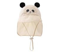 AYNKH Plain Fine Fabric Duck Tongue Cap, Sun Hat with Neck Ear Protection, UV Protective (UPF 50+) Unisex Cap for Infants Toddlers, 38-46cm Head (UK, Age, One Size, White·, XM-Baby Sun Hat-Panda)