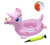 AYNKH Pool Inflatables for Kids, Pack of 3 Swimming Pool Toys Dinosaur Unicorn Rubber Ring 12 Inch Beach Ball and Inflator, Durable PVC Pool Floats for Summer Beach Water Party (Pink)