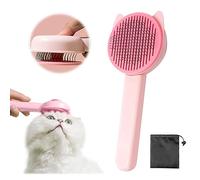 AYNKH Self Cleaning Pet Grooming Slicker Brush with Storage Bag, Stable Thicker Bristles for Short or Long Haired Cats Puppy Kitten Massage, Remove Loose Undercoat Mats Tangles Dirt Shed Hair Fur
