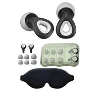AYNKH Sleep Earplugs,Earplugs Sleep,Baby-Safe Grade Silicone,Sleeping Eye Mask,Noise Cancelling Ear Plugs, Custom Fit (8 Replacement Heads in S/M/L),for Sleeping, Travel, Focus,Music
