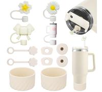 AYNKH Stanley Cup Accessory Set,6 Leak-proof Silicone Stoppers,4 Straw Lids,2 Silicone Sleeves Stanley Cups 1.2 Litre 850ml Cups,Valentine's Day Easter Christmas Brithday Gift,Mugs Not Included(Beige)