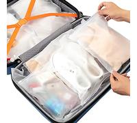 AYNKH Travel Storage Bags 25pcs Reusable Zip Lock Seal Bags Set Hospital Bags Plastic Space Saver Storage Waterproof Luggage Organiser Pouch for Clothes, Shoes, Cosmetics (5 Size)