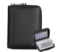 AYNKH Unisex Credit Card Holder, Card Wallet, Premium Leather Card Holder, Holds up to 20 Cards, Can Hold Driver's Licence, Photo, Black