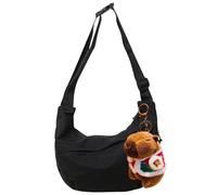 AYNKH Women's Half Moon Shoulder Bag, Nylon Shoulders Bags, Shoulder Strap Adjustable Shoulder Bag, Side Bags,Crossbody Messenger Bag for Shopping,Travelling(Capybara Waistcoat Pendant)