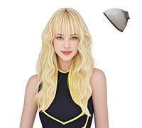 AYNKH Women's Long Wave Blonde Wigs, 27 Inch Long Curly Wig, Synthetic Hair Wig, Full Hair Replacement Wigs,Bangs,Role Play Party, Everyday Use, Light Blonde, Fashion,Mapofbeauty