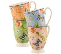 Aynsley China Aynsley Cottage Garden Footed Mugs Set of 4