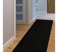 AYOHA Runner Rug 2' x 8' Indoor/Outdoor Carpet Runners, Hallway Kitchen Entryway Bedroom Area Rugs with Natural Non-Slip Rubber Backing, Garage mat, Black (Available for Custom Sizes)