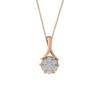 Ayoiow 14 Karat Gold Chains Classic Knot Design with Round Diamond 0.16ct, 14 Karat Necklace Chain for Her 14K Rose Gold