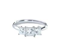 Ayoiow 14K Gold Promise Rings for Women Princess cut Lab Created Diamond 0.5ct, 40Th Anniversary Ring for Women Size O 1/2