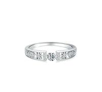 Ayoiow 14K Gold Wedding Band for Womens, Created Diamond Hollow Star Moon 14K White Gold Wedding Ring for Her, Size T 1/2