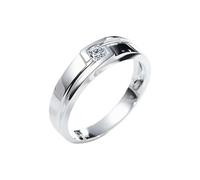 Ayoiow 14K Ring White Gold 14K 0.15ct with 0.15ct Diamond, Beautiful Engagement Rings for Him Size P 1/2