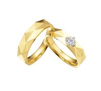 Ayoiow 14K Yellow Gold Wedding Bands for Men 14K, Friendship Rings for Men Size P 1/2
