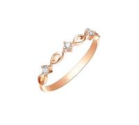 Ayoiow 18 Kt. Gold Rings for Women with 0.07ct Diamond, Forever Love Rings for Women Size M 1/2