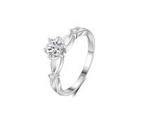 Ayoiow 18 Year Anniversary Ring for Womens, 0.5ct Moissanite Twisted Infinity 25th Anniversary Rings for Wife, 18K White Gold | Size L 1/2