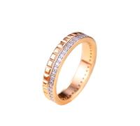 Ayoiow 18K Rose Gold Wedding Bands for Men 18K-Men Simple Geometric Design with Round Moissanite, 30Th Birthday Ring for Him Size W 1/2