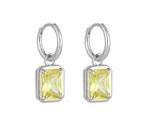 Ayoiow 18K White Gold Earrings for Women Dangle Yellow Citrine, Vacation Earrings for Women, Elegant Solitaire in White Gold