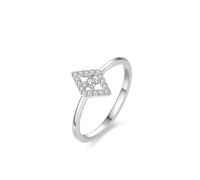 Ayoiow 20th Anniversary Ring for Womens, Created Diamond Rhombus 9K White Gold Rings for Women, 9K White Gold | Size J 1/2
