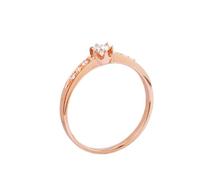 Ayoiow 20th Anniversary Rings 18K Rose Gold with 0.15ct Diamond, 30Th Anniversary Ring for Women Size H 1/2