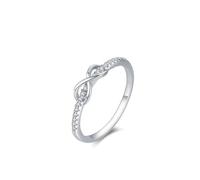 Ayoiow 25th Anniversary Rings for Wife, Moissanite Infinity Pt950 platinum Ring for Her, Platinum | Size L 1/2