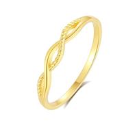 Ayoiow 25th Wedding Anniversary Ring for Womens, No Gemstone Twisted Vintage Infinity Rings Mom for Her, 14K Yellow Gold | Size T 1/2