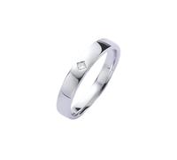Ayoiow 30Th Anniversary Ring 18K White Gold with 0.05ct Diamond, Engagement Ring Beautiful for Men Size S 1/2