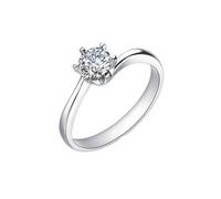 Ayoiow 40Th Anniversary Ring with 0.5ct Diamond, Antique Ring White Gold for Girlfriend Size J 1/2