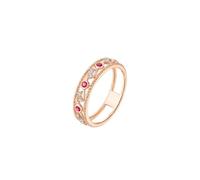 Ayoiow 40Th Birthday Ring 18K Rose Gold Hollow with Ruby and Diamond, Engagement Bands for Girlfriend Size I 1/2