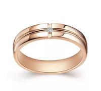 Ayoiow 40Th Birthday Ring with 0.01ct Diamond, 18K Solid Rose Gold Promise Rings for Her Size J 1/2